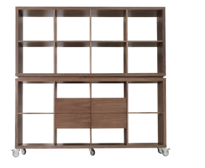 Soho Concept Smile Pouf 17.7" - Stylish & Durable Round Ottoman, Pairs Perfectly With Malta Bookcase, Assembled! Walnut  Soho-concept-dining-chair-14000
