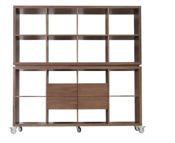 Soho Concept Smile Pouf 17.7" - Stylish & Durable Round Ottoman, Pairs Perfectly With Malta Bookcase, Assembled! Walnut  Soho-concept-dining-chair-14000