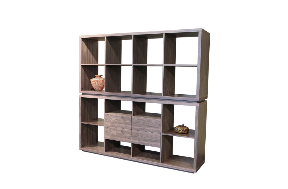 Soho Concept Smile Pouf 17.7" - Stylish & Durable Round Ottoman, Pairs Perfectly With Malta Bookcase, Assembled! Walnut  Soho-concept-dining-chair-14009