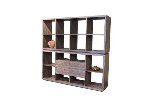 Soho Concept Smile Pouf 17.7" - Stylish & Durable Round Ottoman, Pairs Perfectly With Malta Bookcase, Assembled! Walnut  Soho-concept-dining-chair-14001