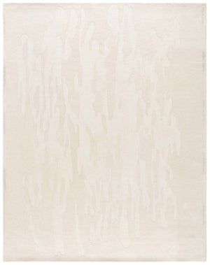 Safavieh Manhattan Hand Tufted Wool Cotton Area Rug Solid Ivory Neutral Bedroom Living Room Off White 8'-0" x 10'-0" MAN125A-8