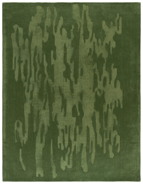 Safavieh Manhattan Hand Tufted Wool Cotton Area Rug Solid Ivory Neutral Bedroom Living Room Green 8'-0" x 10'-0" MAN125Y-8