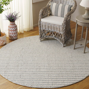 Safavieh Manhattan Hand-loomed Area Rug - Elegant Minimalist Design For Modern And Traditional Homes Ivory ,Grey 70% Wool 20% Cotton 10% Polyster Man225f-4