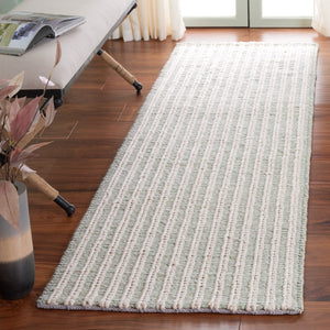 Safavieh Manhattan Hand-loomed Area Rug - Elegant Minimalist Design For Modern And Traditional Homes Ivory ,Sage 70% Wool 20% Cotton 10% Polyster Man225y-4