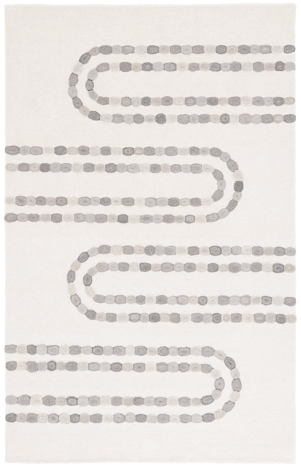 Safavieh Manhattan Hand-tufted Area Rug – Luxurious Wool-cotton Blend For Modern Elegance In Any Room Ivory ,Grey 80% Wool,20% Cotton Man476a-5