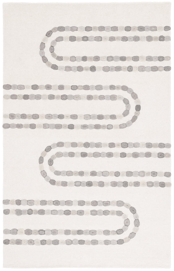 Safavieh Manhattan Hand-tufted Area Rug – Luxurious Wool-cotton Blend For Modern Elegance In Any Room Ivory ,Grey 80% Wool,20% Cotton Man476a-5