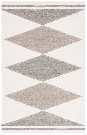 Safavieh Manhattan Hand-tufted Area Rug - Luxurious Eco-friendly Wool Blend With Modern Geometric Design Ivory ,Grey 80% Wool,20% Cotton Man477a-5