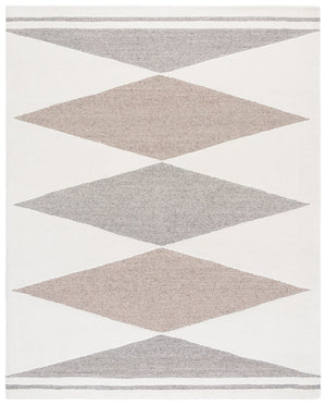 Safavieh Manhattan Hand-tufted Area Rug - Luxurious Eco-friendly Wool Blend With Modern Geometric Design Ivory ,Grey 80% Wool,20% Cotton Man477a-8