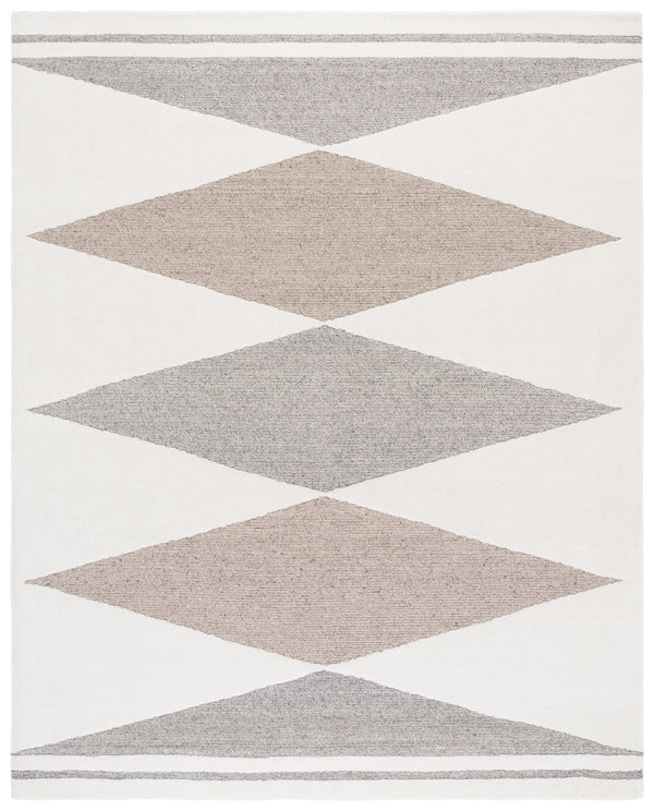 Safavieh Manhattan Hand-tufted Area Rug - Luxurious Eco-friendly Wool Blend With Modern Geometric Design Ivory ,Grey 80% Wool,20% Cotton Man477a-8