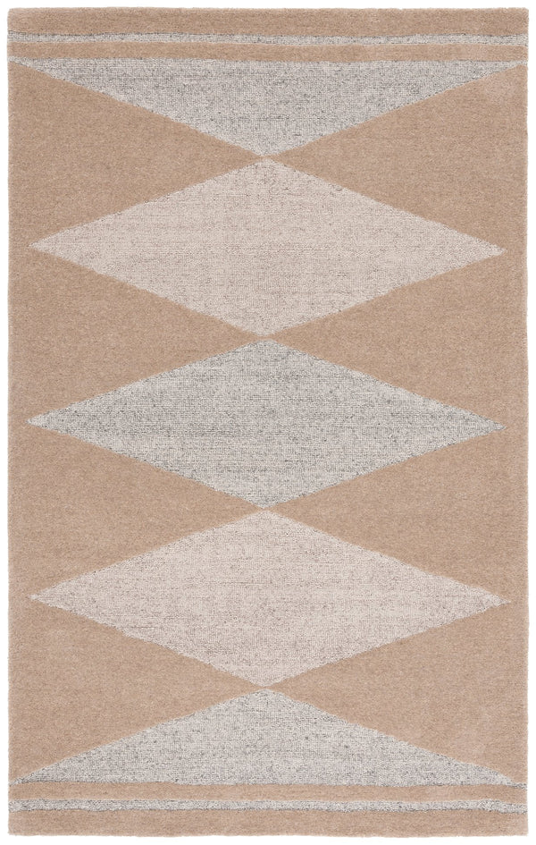 Safavieh Manhattan Hand-tufted Area Rug - Luxurious Eco-friendly Wool Blend With Modern Geometric Design Brown ,Grey 80% Wool,20% Cotton Man477t-5