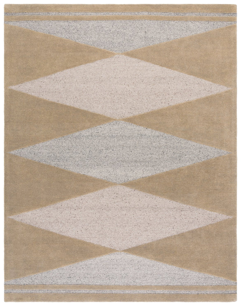 Safavieh Manhattan Hand-tufted Area Rug - Luxurious Eco-friendly Wool Blend With Modern Geometric Design Ivory ,Grey 80% Wool,20% Cotton Man477a-5
