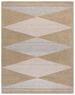 Safavieh Manhattan Hand-tufted Area Rug - Luxurious Eco-friendly Wool Blend With Modern Geometric Design Brown ,Grey 80% Wool,20% Cotton Man477t-8