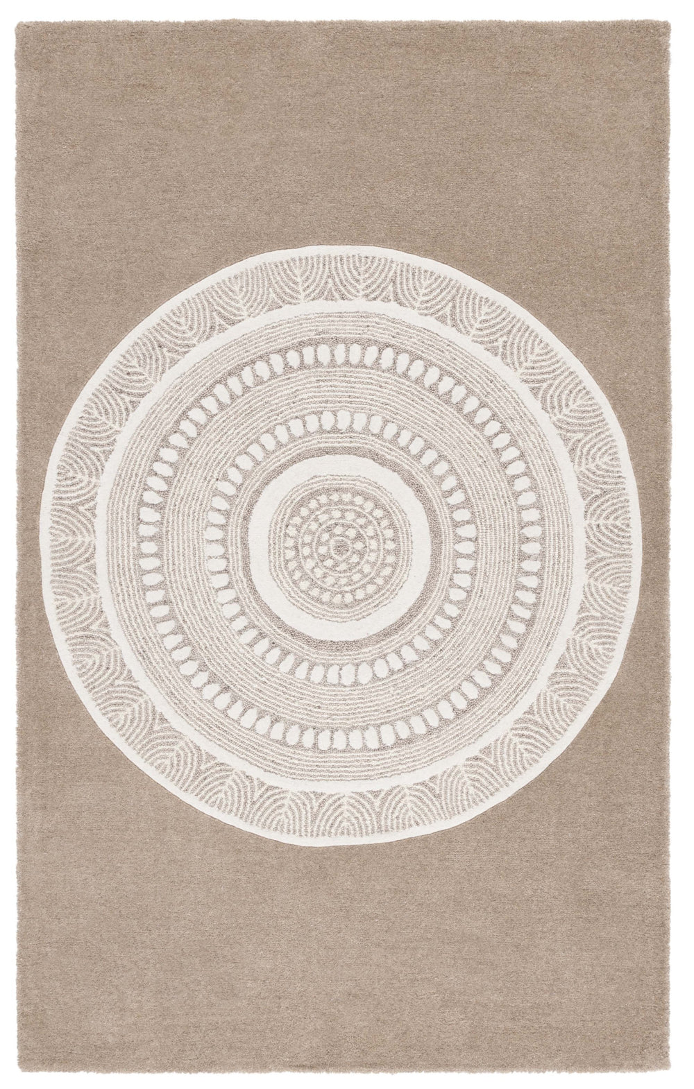 Safavieh Manhattan Medium Rectangle Area Rug - Hand-tufted Elegance With Luxurious Comfort For Modern Spaces Brown ,Ivory 80% Wool,20% Cotton Man478t-8