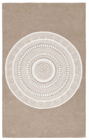 Safavieh Manhattan Medium Rectangle Area Rug - Hand-tufted Elegance With Luxurious Comfort For Modern Spaces Brown ,Ivory 80% Wool,20% Cotton Man478t-5