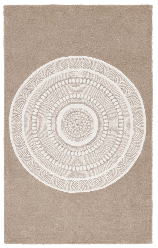 Safavieh Manhattan Medium Rectangle Area Rug - Hand-tufted Elegance With Luxurious Comfort For Modern Spaces Brown ,Ivory 80% Wool,20% Cotton Man478t-5