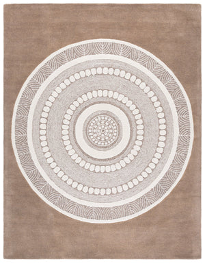 Safavieh Manhattan Medium Rectangle Area Rug - Hand-tufted Elegance With Luxurious Comfort For Modern Spaces Brown ,Ivory 80% Wool,20% Cotton Man478t-8