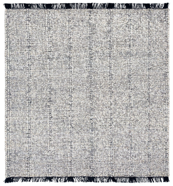 Safavieh Manhattan Hand-woven Runner Rug - Modern Elegance, Luxurious Wool Blend, Perfect For Any Space Ivory ,Black 85% Wool,15% Cotton Man676z-6sq