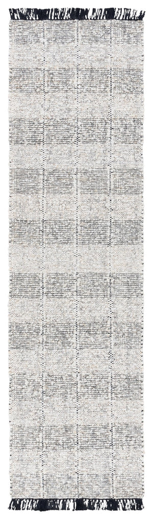 Safavieh Manhattan Hand-woven Runner Area Rug - Luxurious Premium Wool Blend For Modern Home Décor Elegance Ivory ,Black 85% Wool,15% Cotton Man677a-28