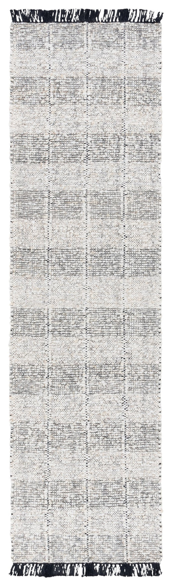 Safavieh Manhattan Hand-woven Runner Area Rug - Luxurious Premium Wool Blend For Modern Home Décor Elegance Ivory ,Black 85% Wool,15% Cotton Man677a-28