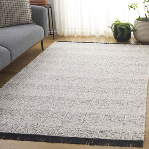 Safavieh Manhattan Hand-woven Runner Area Rug - Luxurious Premium Wool Blend For Modern Home Décor Elegance Ivory ,Black 85% Wool,15% Cotton Man677a-5
