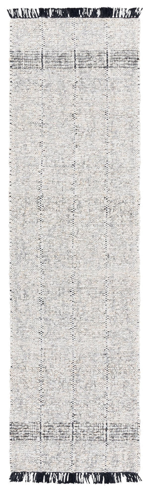 Safavieh Manhattan Modern Runner Rug - Luxurious Hand-woven Wool Blend With Stunning Design For Elegant Spaces Ivory ,Black 85% Wool,15% Cotton Man678a-28