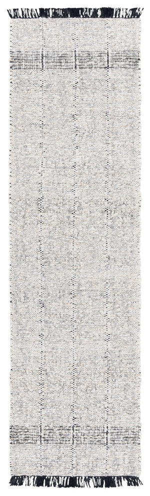 Safavieh Manhattan Luxurious Hand-woven Area Rug In Elegant Cream And Charcoal, Perfect For Modern Spaces Ivory ,Black 85% Wool,15% Cotton Man678a-4