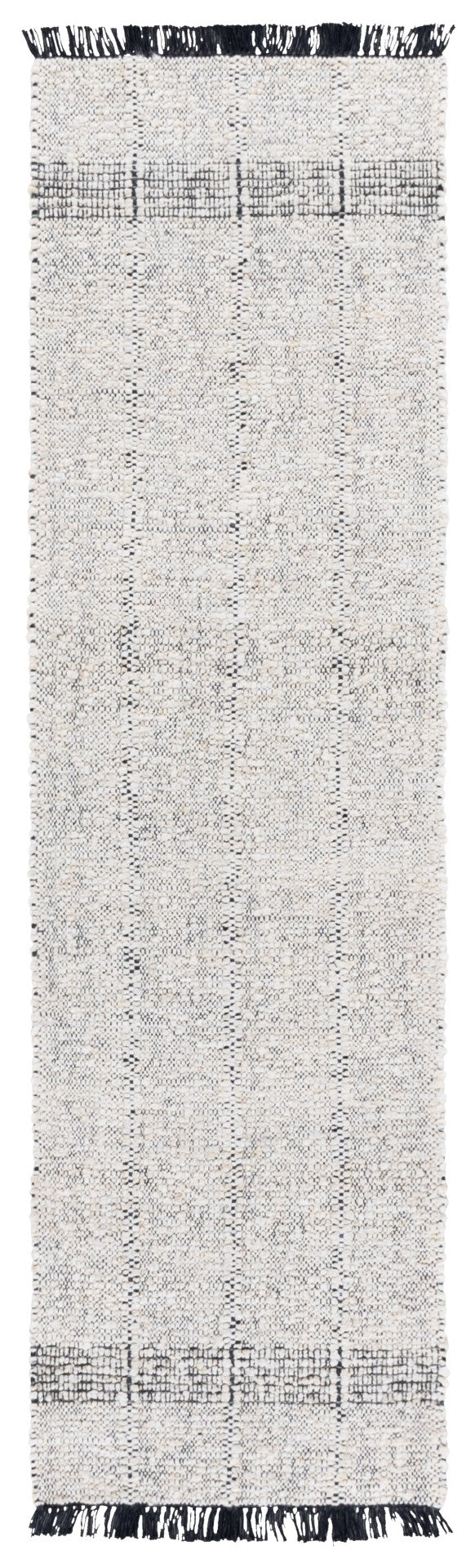 Safavieh Manhattan Luxurious Hand-woven Area Rug In Elegant Cream And Charcoal, Perfect For Modern Spaces Ivory ,Black 85% Wool,15% Cotton Man678a-4