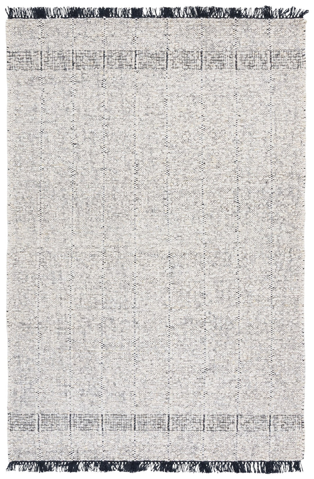 Safavieh Manhattan Luxurious Hand-woven Area Rug In Elegant Cream And Charcoal, Perfect For Modern Spaces Ivory ,Black 85% Wool,15% Cotton Man678a-4