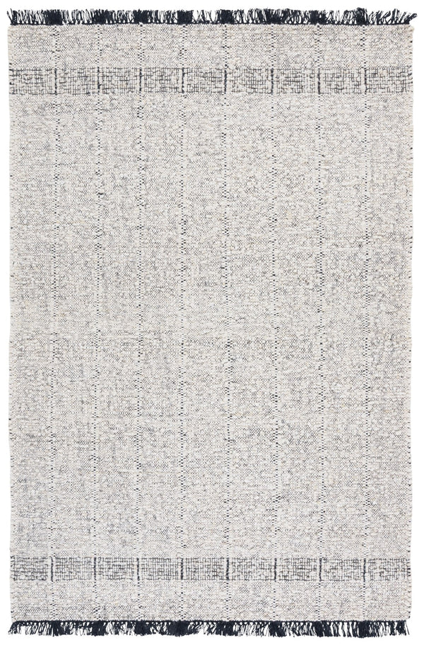 Safavieh Manhattan Luxurious Hand-woven Area Rug In Elegant Cream And Charcoal, Perfect For Modern Spaces Ivory ,Black 85% Wool,15% Cotton Man678a-4