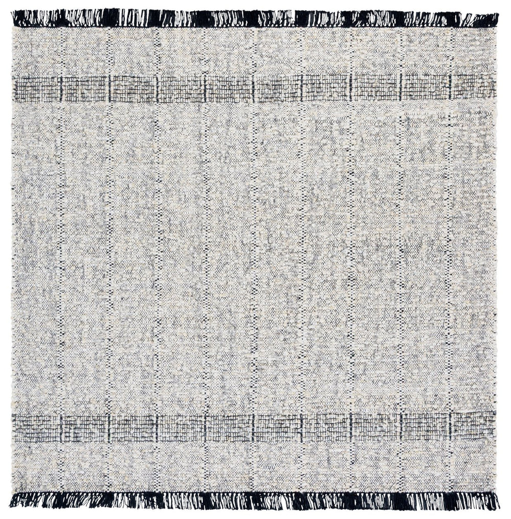 Safavieh Manhattan Modern Runner Rug - Luxurious Hand-woven Wool Blend With Stunning Design For Elegant Spaces Ivory ,Black 85% Wool,15% Cotton Man678a-6sq