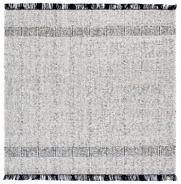 Safavieh Manhattan Modern Runner Rug - Luxurious Hand-woven Wool Blend With Stunning Design For Elegant Spaces Ivory ,Black 85% Wool,15% Cotton Man678a-6sq