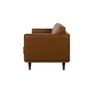 Lh Imports Las Vegas Mandalay Sofa - Chic Vegan Nut Design With Durable Frame And Easy-clean Cushions Brown Timber,Pine,Vegan Leather,Hd Pu Foam,Polyester Fiber,Down,Plywood,Rubberwood Mand-08-vw