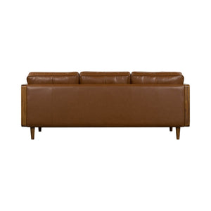 Lh Imports Las Vegas Mandalay Sofa - Chic Vegan Nut Design With Durable Frame And Easy-clean Cushions Brown Timber,Pine,Vegan Leather,Hd Pu Foam,Polyester Fiber,Down,Plywood,Rubberwood Mand-08-vw