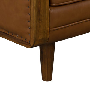 Lh Imports Las Vegas Mandalay Sofa - Chic Vegan Nut Design With Durable Frame And Easy-clean Cushions Brown Timber,Pine,Vegan Leather,Hd Pu Foam,Polyester Fiber,Down,Plywood,Rubberwood Mand-08-vw