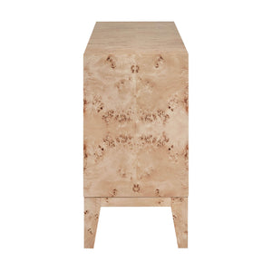 Lh Imports Mappa 3 Door Sideboard - Luxurious Light Burl Storage Solution For Stylish Home Décor And Organizing Beige Mdf Oak Veneer,Burl Mappa Veneer Mapp003b