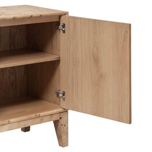 Lh Imports Mappa 3 Door Sideboard - Luxurious Light Burl Storage Solution For Stylish Home Décor And Organizing Beige Mdf Oak Veneer,Burl Mappa Veneer Mapp003b