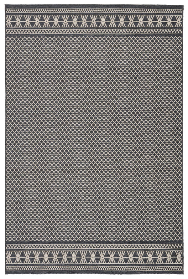 Jaipur Living Jaipur Living Vella Geometric Trellis Indoor Outdoor Polypropylene Low Pile Area Rug Dark Blue 5'X7'6" RUG147398