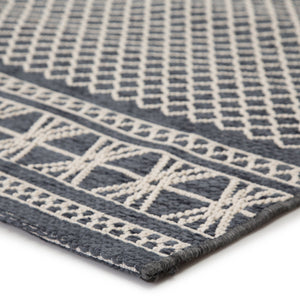 Jaipur Living Jaipur Living Vella Geometric Trellis Indoor Outdoor Polypropylene Low Pile Area Rug Dark Blue 5'X7'6" RUG147398