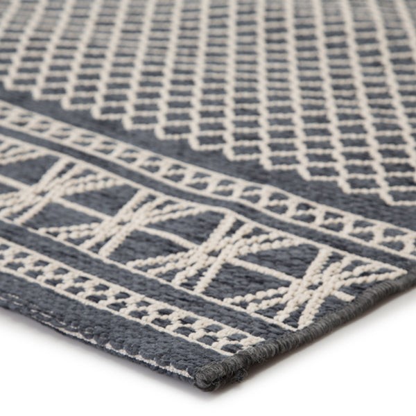 Jaipur Living Jaipur Living Vella Geometric Trellis Indoor Outdoor Polypropylene Low Pile Area Rug Dark Blue 5'X7'6" RUG147398