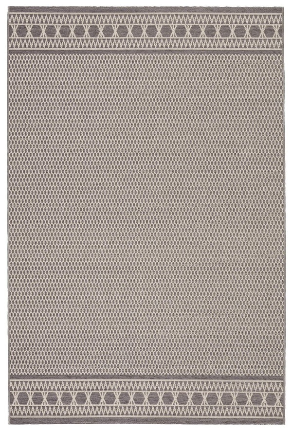 Jaipur Living Jaipur Living Vella Geometric Trellis Indoor Outdoor Polypropylene Low Pile Area Rug Gray 5'X7'6" RUG147401