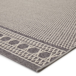 Jaipur Living Jaipur Living Vella Geometric Trellis Indoor Outdoor Polypropylene Low Pile Area Rug Gray 5'X7'6" RUG147401