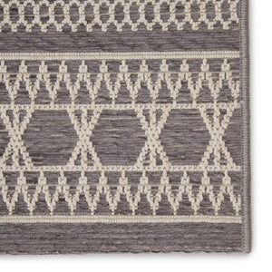 Jaipur Living Jaipur Living Vella Geometric Trellis Indoor Outdoor Polypropylene Low Pile Area Rug Gray 5'X7'6" RUG147401