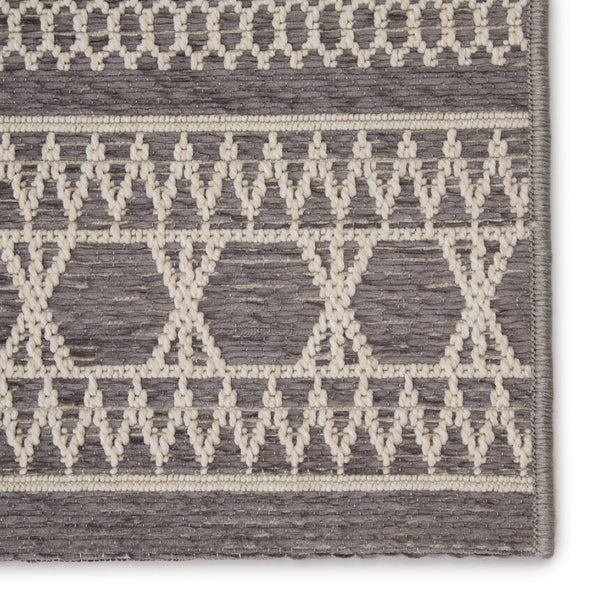 Jaipur Living Jaipur Living Vella Geometric Trellis Indoor Outdoor Polypropylene Low Pile Area Rug Gray 5'X7'6" RUG147401