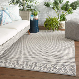 Jaipur Living Jaipur Living Vella Geometric Trellis Indoor Outdoor Polypropylene Low Pile Area Rug Gray 5'X7'6" RUG147401