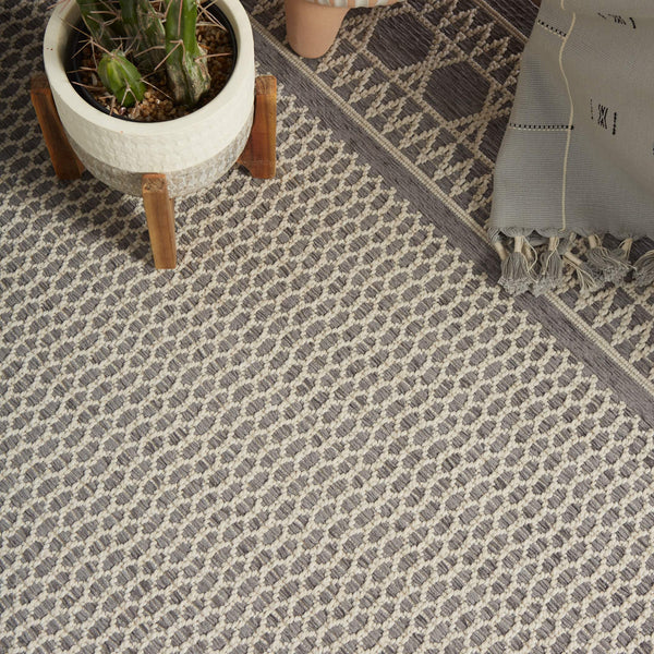Jaipur Living Jaipur Living Vella Geometric Trellis Indoor Outdoor Polypropylene Low Pile Area Rug Gray 5'X7'6" RUG147401
