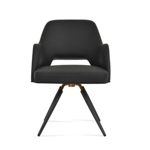 Soho Concept Marash Carot Swivel Dining Chair - Premium Boucle & Camira Wool, Ergonomic Design, 10-year Guarantee Black Swivel. Solid Metal Top Part Connected To Four Tubular Legs Soho-concept-dining-chair-04617