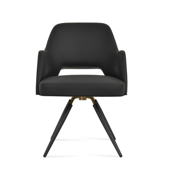 Soho Concept Marash Carot Swivel Dining Chair - Premium Boucle & Camira Wool, Ergonomic Design, 10-year Guarantee Black Swivel. Solid Metal Top Part Connected To Four Tubular Legs Soho-concept-dining-chair-04617