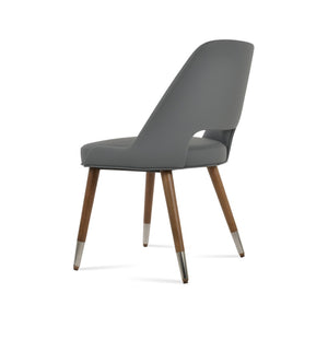 Soho Concept Marash Wood Metal Ring Dining Chair - Elegant Boucle Fabric, 10-year Guarantee, Modern Design Walnut,Grey Solid Wood (Beech) Walnut Finished Metal Ring Soho-concept-dining-chair-04533