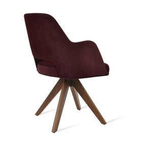 Soho Concept Marash Arm Pyramid Mw Stool - Stylish Dining Chair With Metal Base, Ergonomic Support & 10-year Guarantee Walnut  Soho-concept-dining-chair-04565