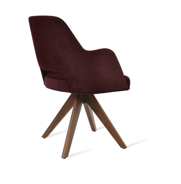 Soho Concept Marash Arm Pyramid Mw Stool - Stylish Dining Chair With Metal Base, Ergonomic Support & 10-year Guarantee Walnut  Soho-concept-dining-chair-04565